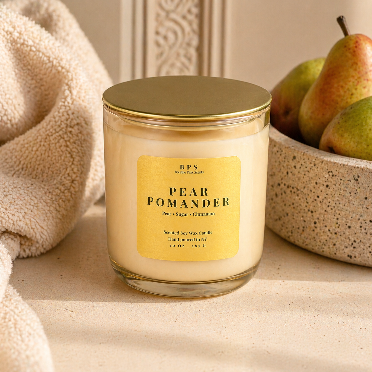 Pear Pomander Candle | Signature Collection | Breathe Pink Scents