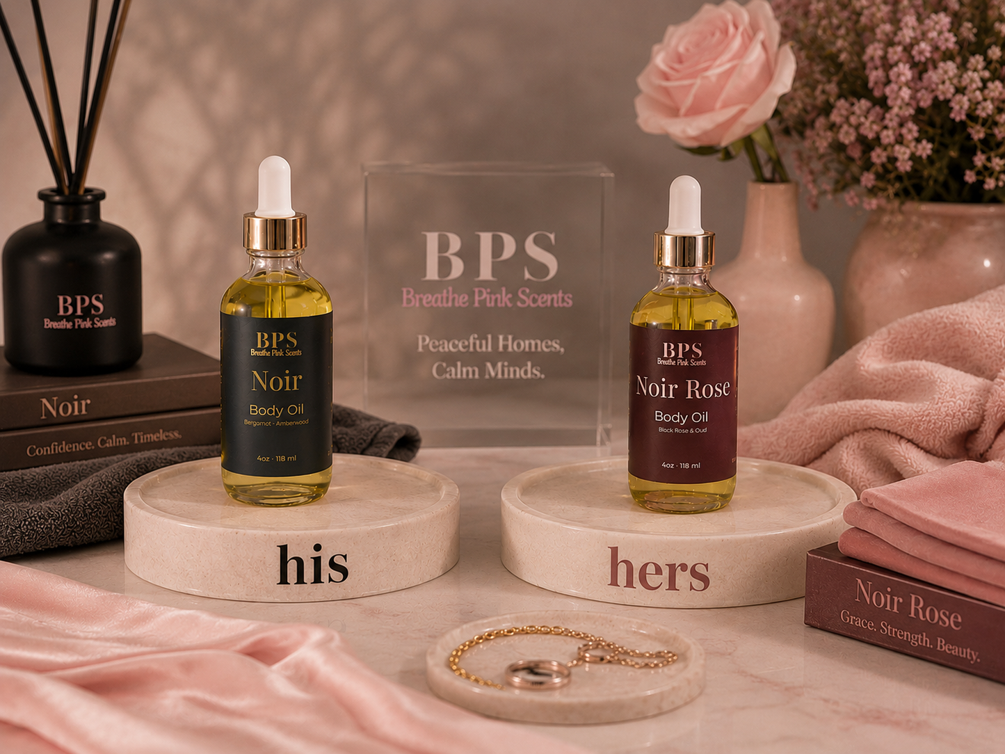 The Noir Collection — His & Hers Body Oil Set