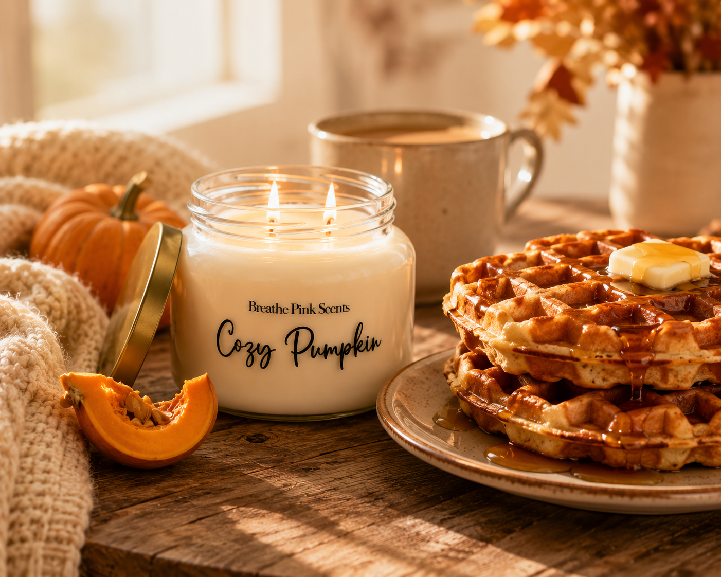 Cozy Pumpkin Candle | Breathe Pink Scents Fall Collection