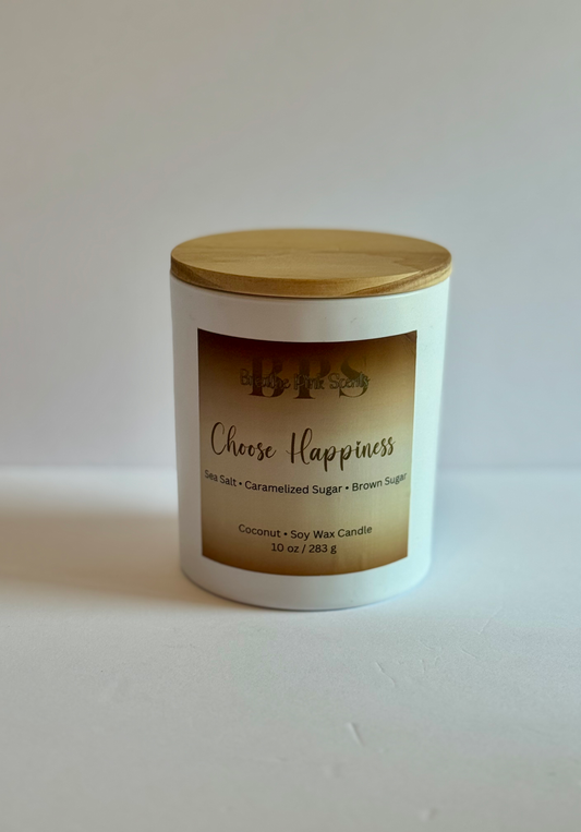 Choose Happiness Coconut Soy Wax Candle image 0