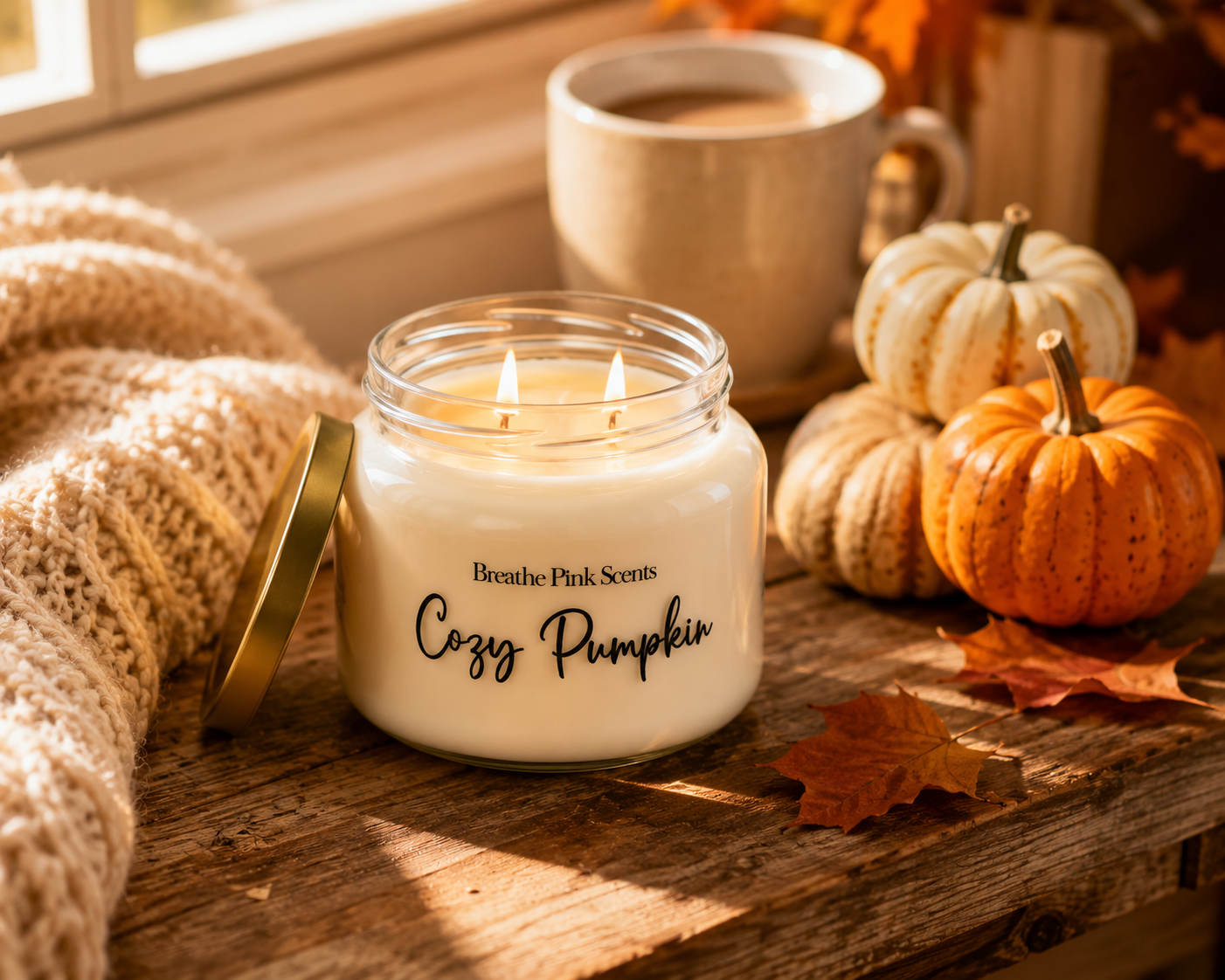 Cozy Pumpkin Candle | Breathe Pink Scents Fall Collection