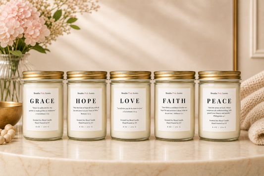 The Serenity Collection | Faith Inspired Candle Set | Breathe Pink Scents