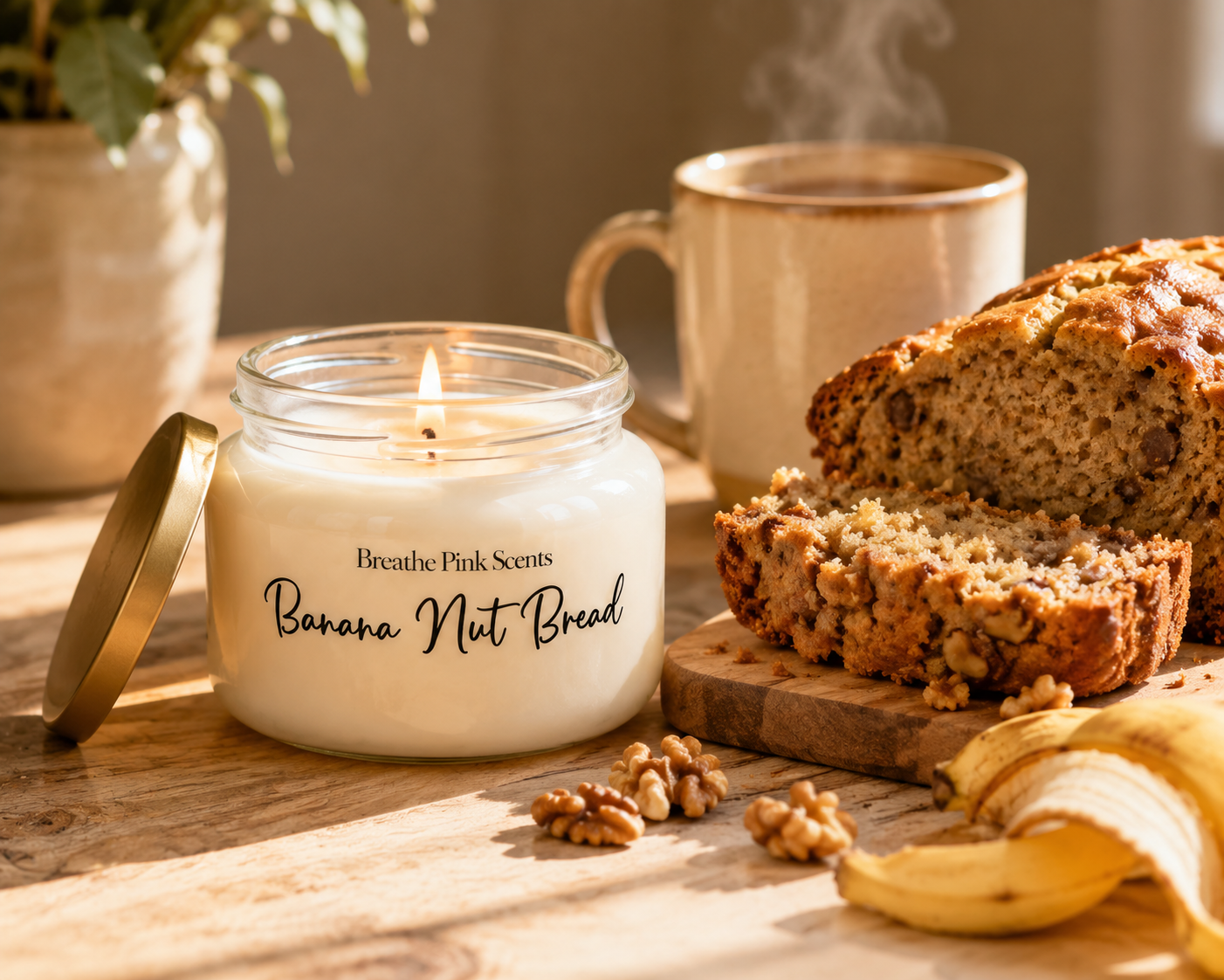 Banana Nut Bread Candle | Breathe Pink Scents Fall Collection