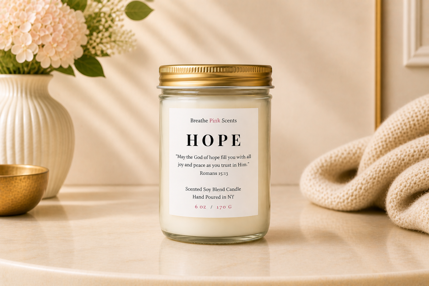 The Serenity Collection | Faith Inspired Candle Set | Breathe Pink Scents