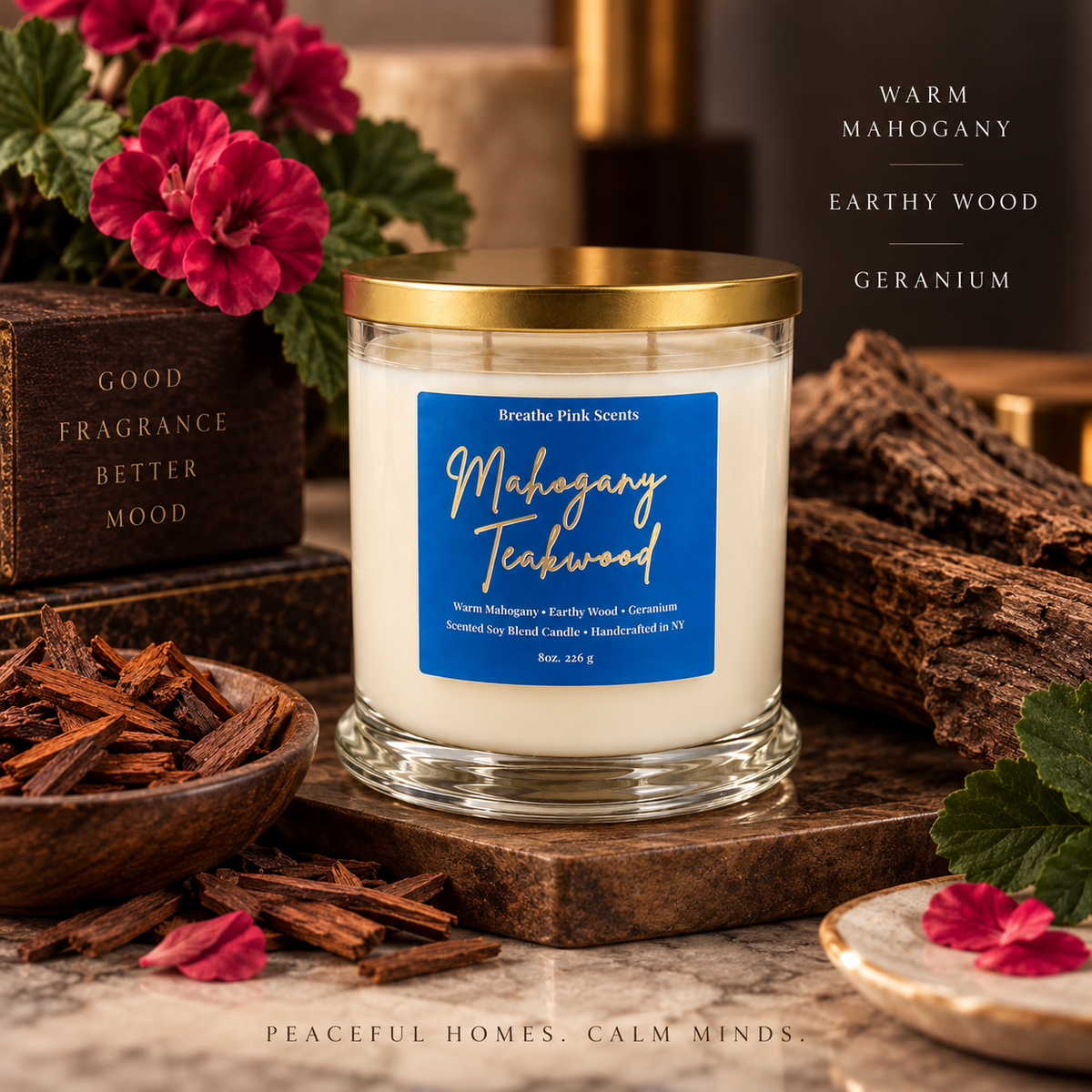 Mahogany Teakwood Candle