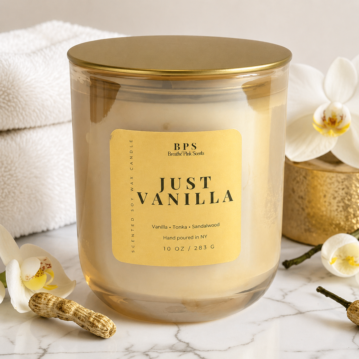 Just Vanilla Candle | Signature Collection | Breathe Pink Scents