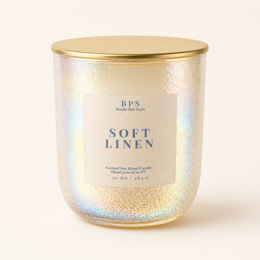 Soft Linen Candle | Serene Retreat Collection | Breathe Pink Scents