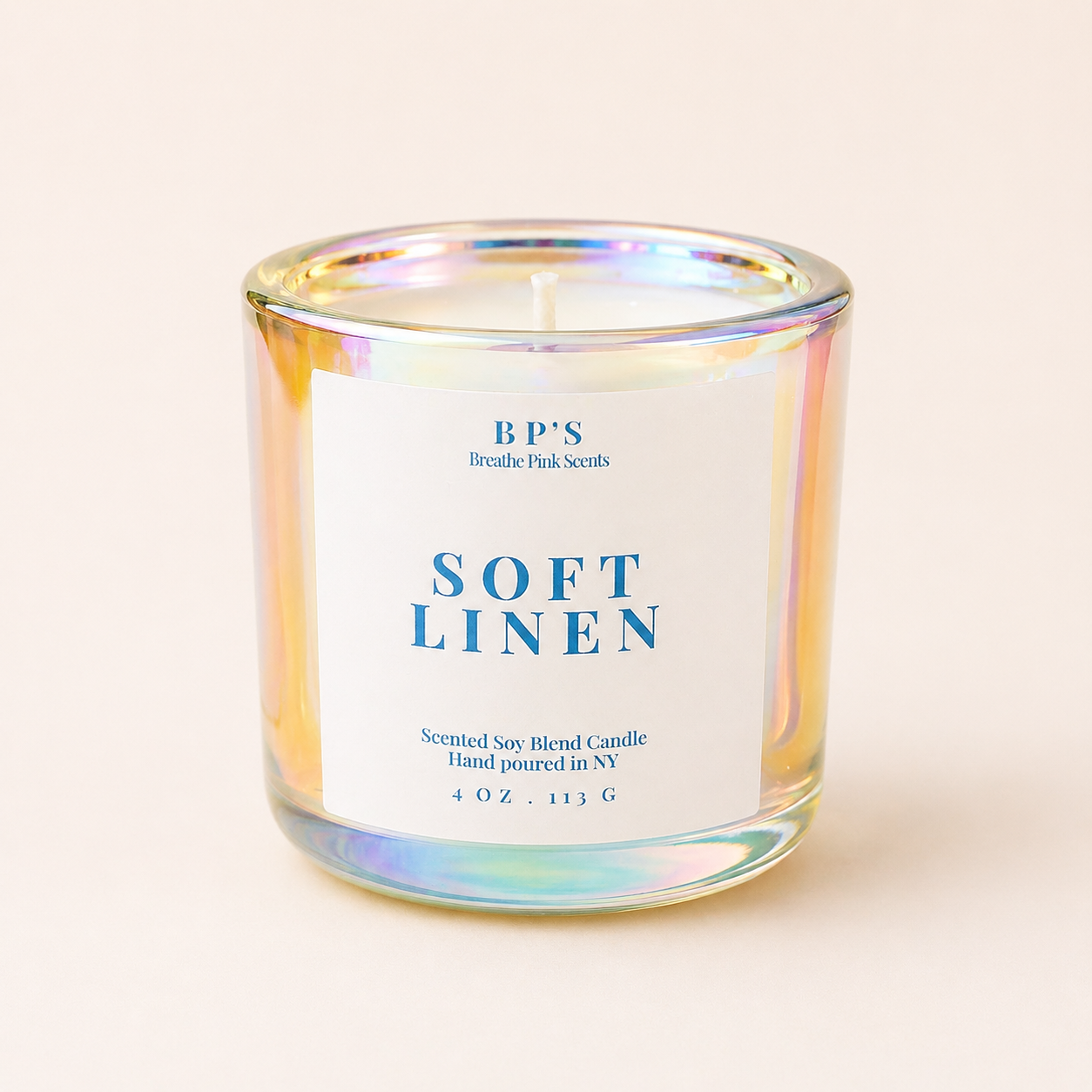 Soft Linen Candle | Serene Retreat Collection | Breathe Pink Scents